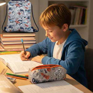 Σετ υφασμάτινη τσάντα  & κασετίνα box  FUNKY