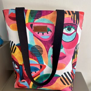 Tote Bag Διπλής Όψης faces and flowers