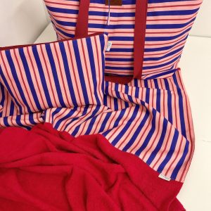 Χειροποίητο Σετ Παραλίας 3 τεμαχίων | Candy Stripes red