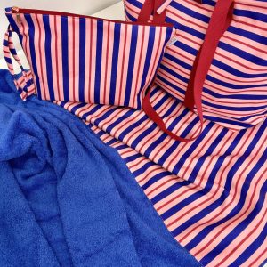 Χειροποίητο Σετ Παραλίας 3 τεμαχίων | Candy Stripes blue