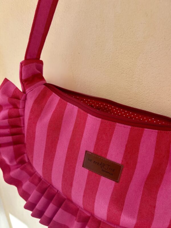 ruffle crescent bag